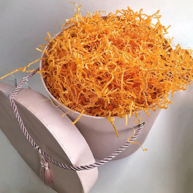 Zankubom 1/2LB Orange Crinkle Cut Paper Shred Filler Great for Gift Wrapping, Basket Fillers, Birthday, Gift Wrapping, Anniversary, Halloween Thanksgiving Christmas Party Decor Filling Supplies - Image 3